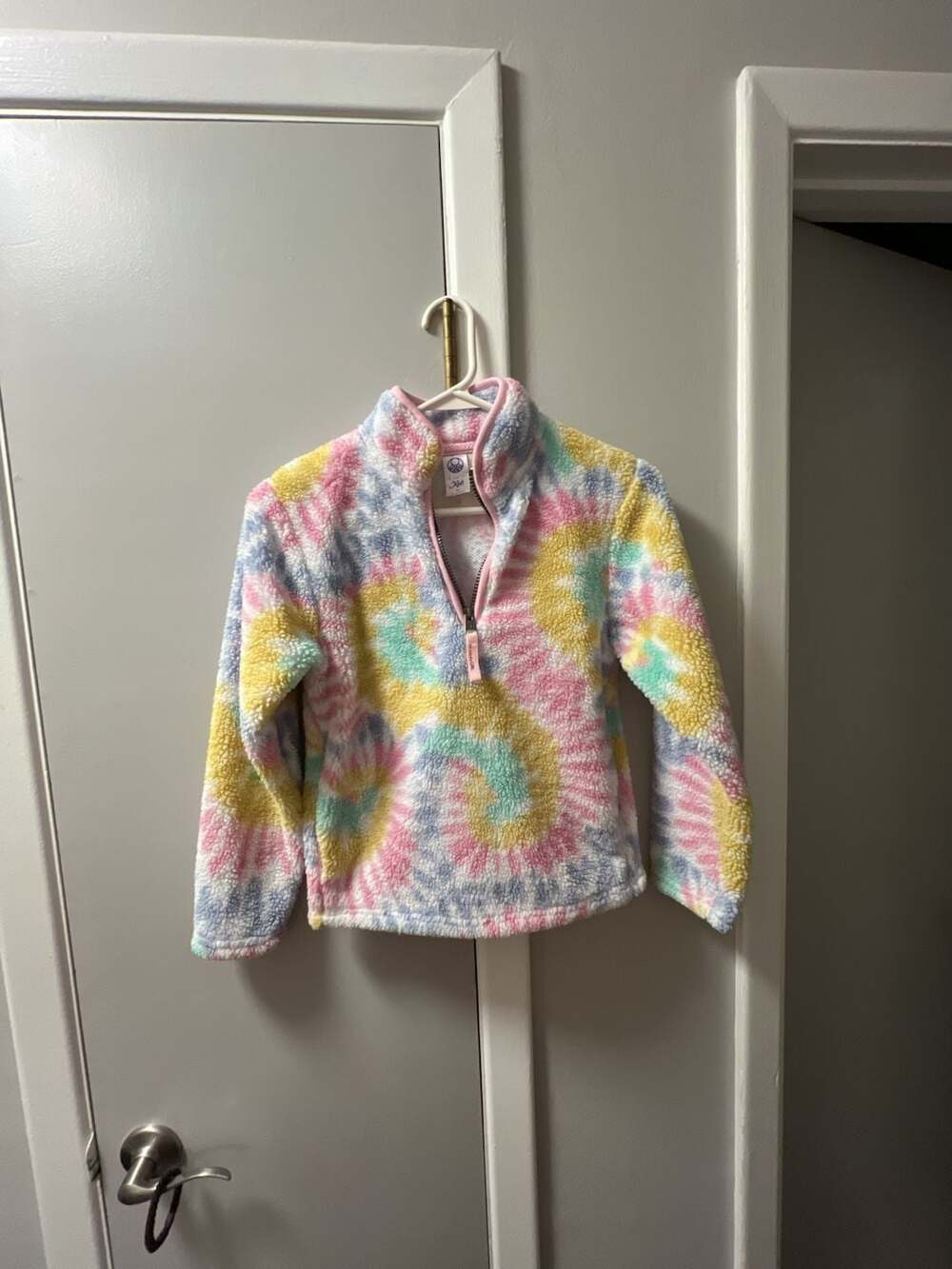 Te Verde Kids Fleece 1/4 Zip Size 6 Multicolor Tie Dye Pullover with pockets
